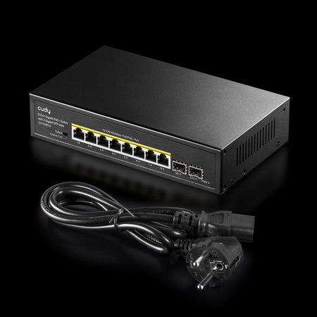 Switch Gigabit PoE+ 8 Porte con 2 slot SFP Gigabit, GS1008PS2