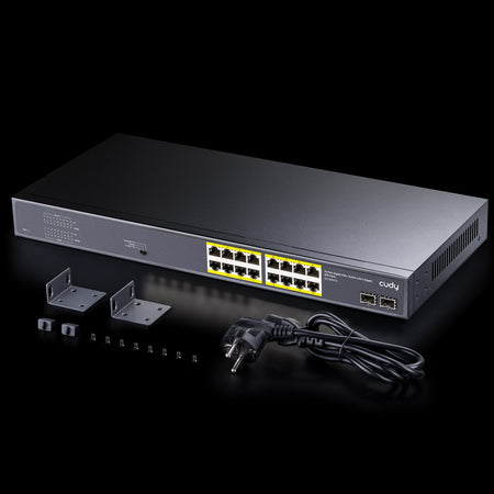 Switch Gigabit PoE+ 16 Porte con 2 slot SFP Gigabit, GS1020PS2