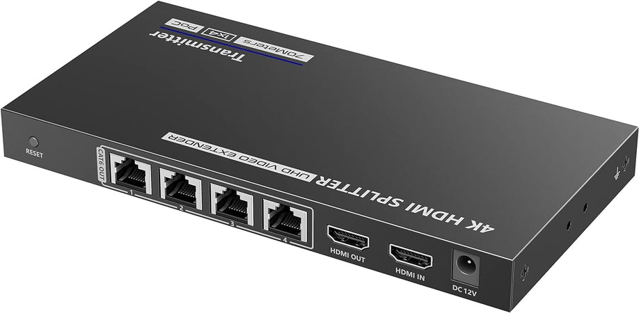 Extender Splitter HDMI 4 vie su Cavo di Rete 70 metri PoC