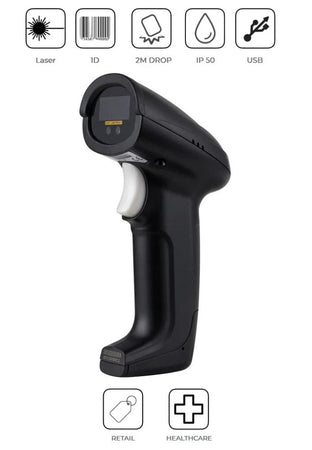 Lettore Codici a Barre USB Laser Barcode Reader 1D IP50