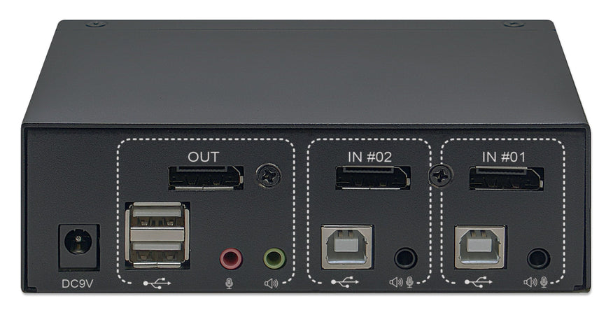 Switch KVM DisplayPort 1.2 a 2 porte 4K con Audio