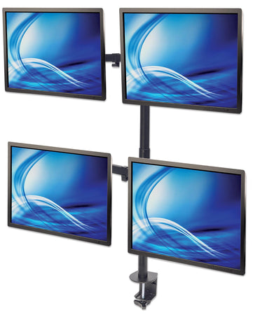 Supporto da Scrivania per 4 Monitor 13-32'' con Morsetto