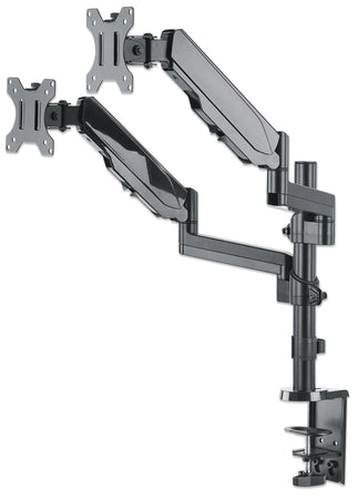 Supporto da Scrivania Doppio Monitor 17-32'' con molla a gas Nero