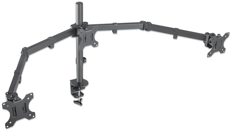 Supporto da Scrivania per 3 Monitor 13-27'' con Morsetto