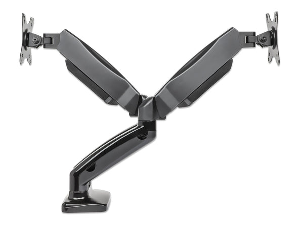 Supporto da scrivania in Alluminio per 2 Monitor 13-27'' con Molla a Gas
