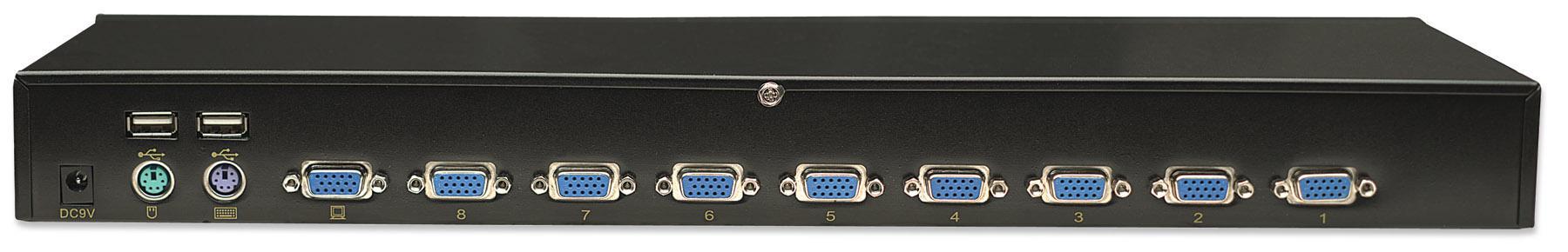 KVM Switch 8 porte combo USB + PS/2, OSD