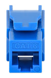 Frutto Keystone Slim Cat.6 per Cavo Rigido con Supporto Punch-Down 25 pz Blu