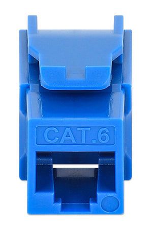 Frutto Keystone Slim Cat.6 per Cavo Rigido con Supporto Punch-Down 25 pz Blu