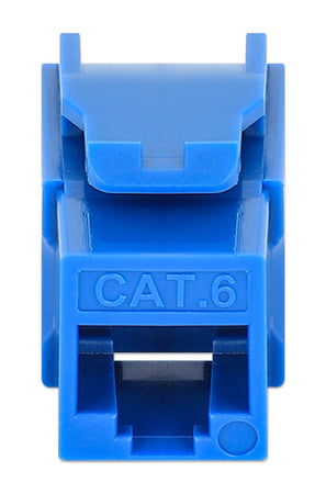 Frutto Keystone Slim Cat.6 per Cavo Rigido con Supporto Punch-Down 25 pz Blu