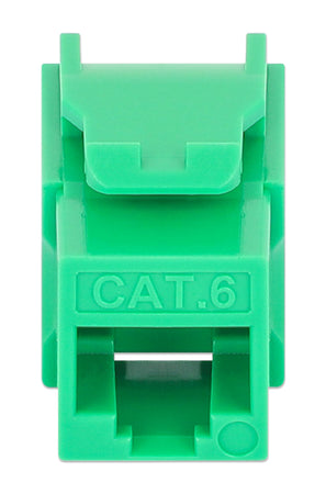 Frutto Keystone Slim Cat.6 per Cavo Rigido con Supporto Punch-Down 25 pz Verde