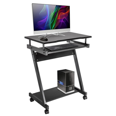 Scrivania Compatta per Computer con Ripiano Estraibile per Tastiera