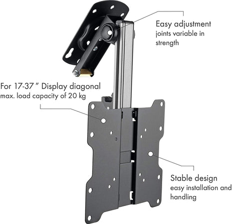Staffa TV da Soffitto Dritto e Inclinato per TV LED/LCD 17''-37'' Nero
