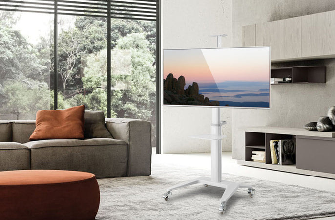 Supporto da Pavimento per TV da 37'' a 70'' Bianco