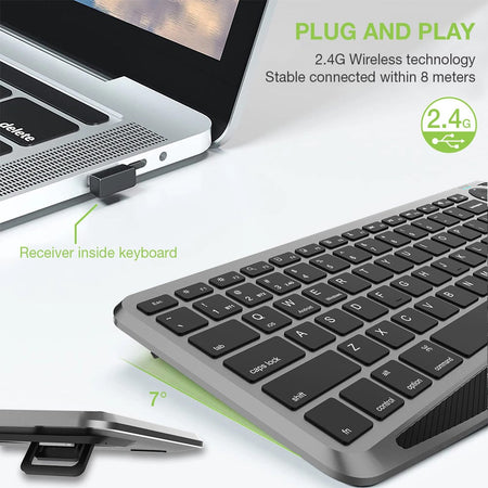 Tastiera Wireless Dual Mode Bluetooth & 2.4G per Smart TV Retroilluminata con Touchpad