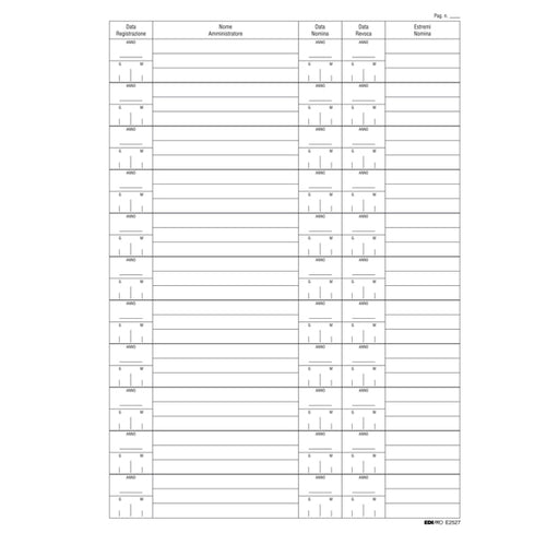 Registro Nomina/Revoca Amministratore 297X210Mm 16Pag E2527