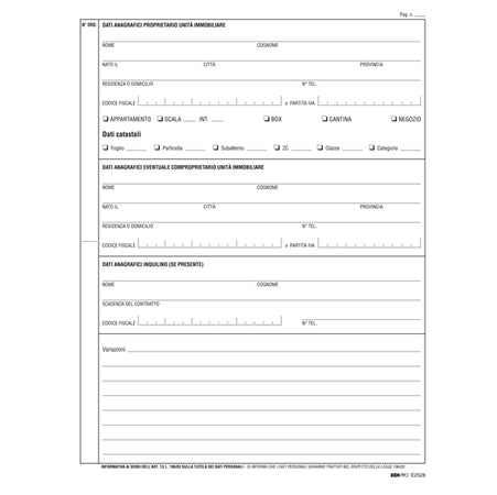 Registro Anagrafica Condominiale 297X210Mm 48Pag E2528