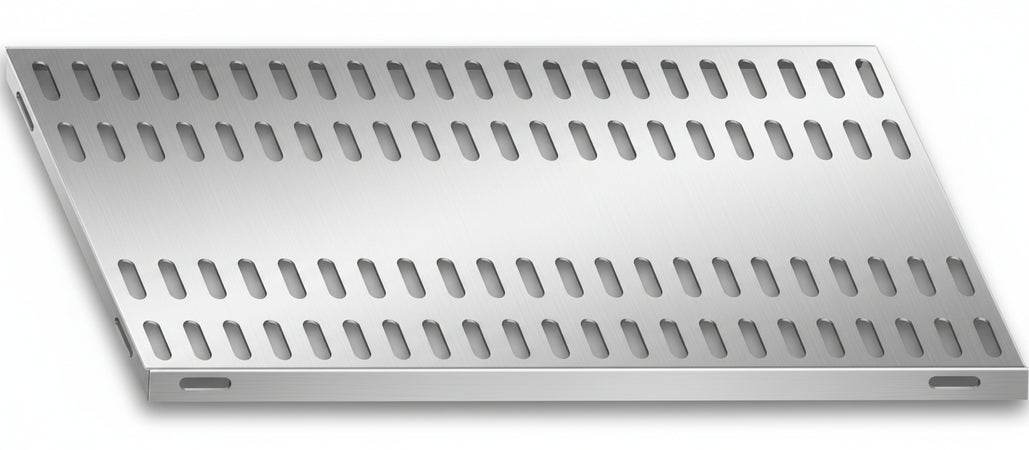 Piano aggiuntivo FORATO per scaffalatura in acciaio inox a ganci cm. 100x40