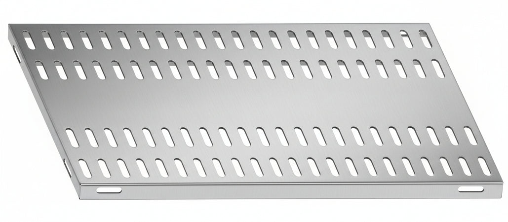 Piano aggiuntivo FORATO per scaffalatura in acciaio inox a ganci cm. 110x30