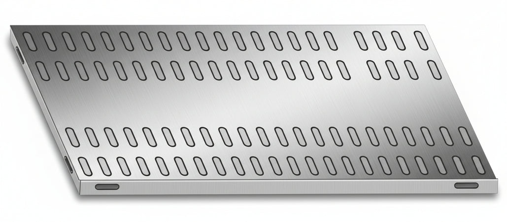 Piano aggiuntivo FORATO per scaffalatura in acciaio inox a ganci cm. 110x60