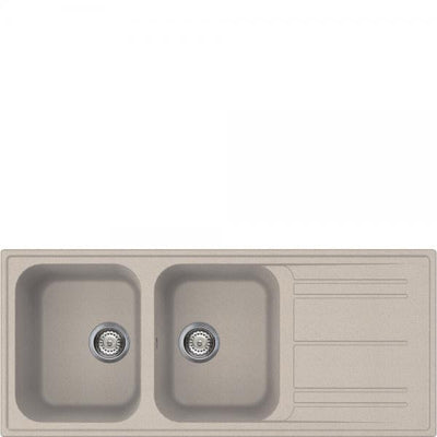 Smeg Lavello Reversibile Due Vasche E Gocciolatoio Avena Lz116av2