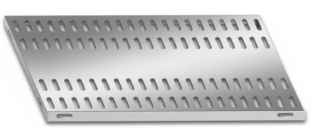 Piano aggiuntivo FORATO per scaffalatura in acciaio inox a ganci cm. 120x40