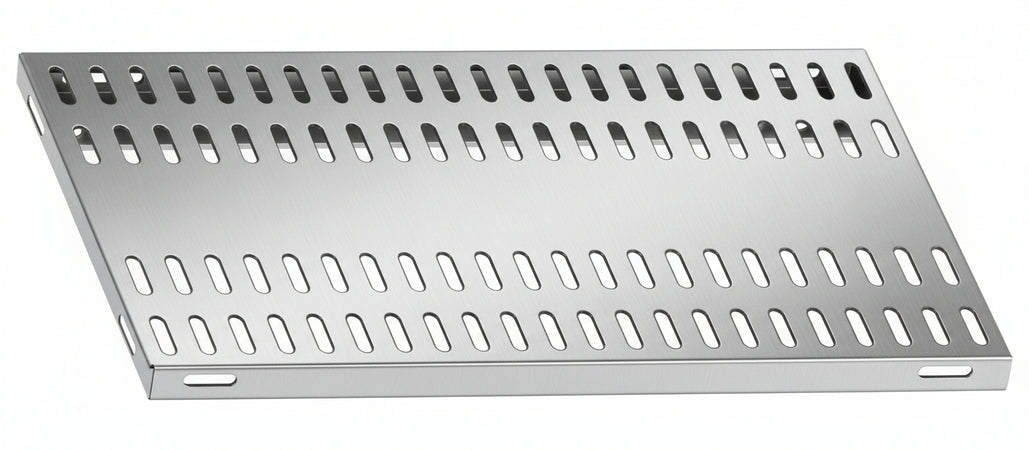 Piano aggiuntivo FORATO per scaffalatura in acciaio inox a ganci cm. 130x40