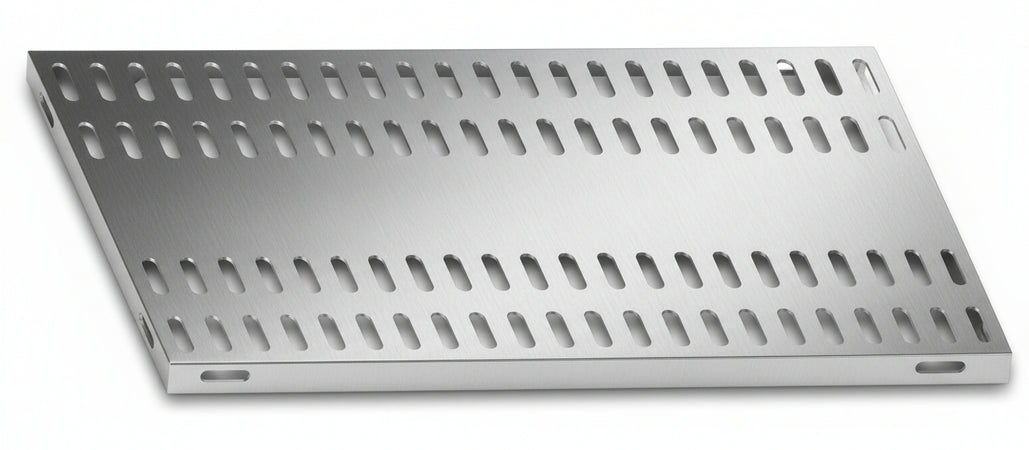 Piano aggiuntivo FORATO per scaffalatura in acciaio inox a ganci cm. 130x60