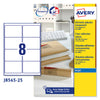 Poliestere Adesivo J8565 Trasparente 25Fg A4 99,1X67,7Mm (8Et/Fg Inkjet Avery