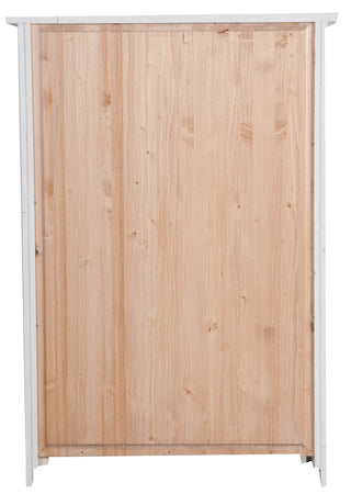 Biscottini Stipetto Country in legno massello di tiglio finitura bianca anticata L68xPR25xH98 cm. Made in Italy