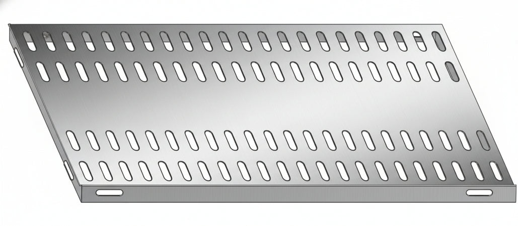 Piano aggiuntivo FORATO per scaffalatura in acciaio inox a ganci cm. 140x40