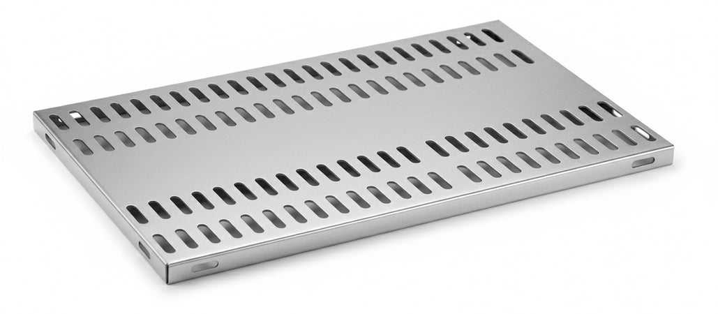 Piano aggiuntivo FORATO per scaffalatura in acciaio inox a ganci cm. 140x60