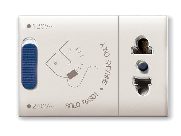Domus S44 Presa Rasoi Euroamericana 230V 20VA Bianco Lucido