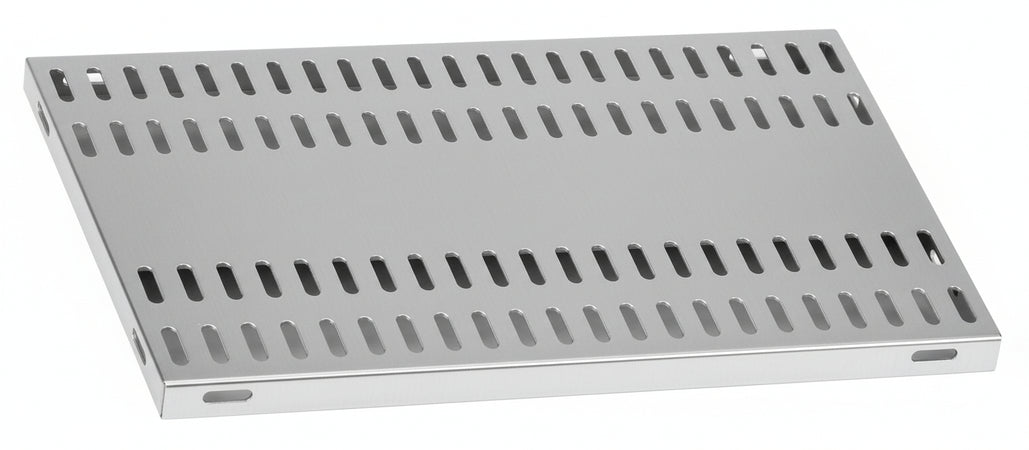 Piano aggiuntivo FORATO per scaffalatura in acciaio inox a ganci cm. 160x30