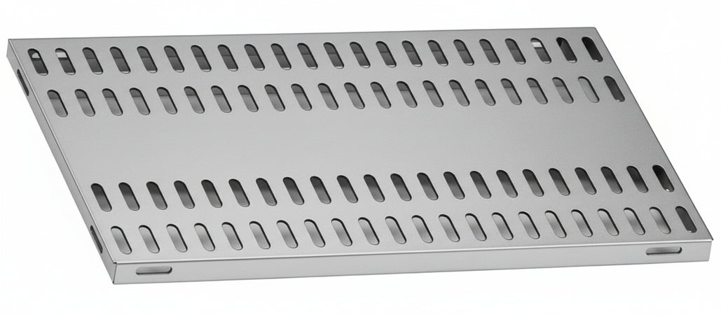 Piano aggiuntivo FORATO per scaffalatura in acciaio inox a ganci cm. 160x40