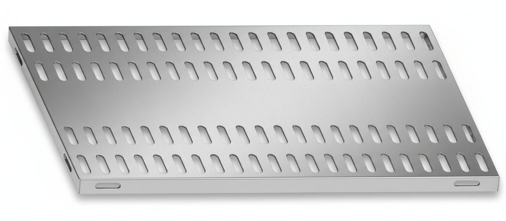 Piano aggiuntivo FORATO per scaffalatura in acciaio inox a ganci cm. 160x50