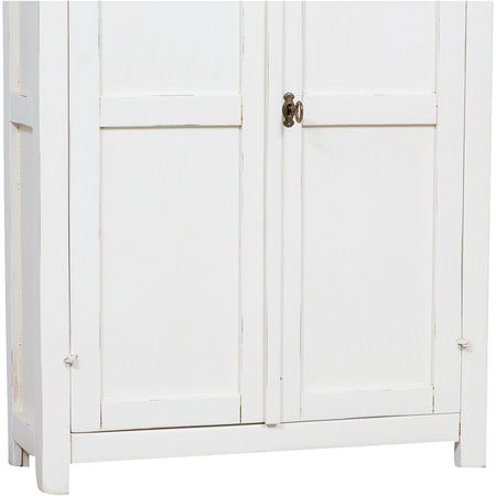 Biscottini Stipetto Country in legno massello di tiglio finitura bianca anticata L68xPR25xH98 cm. Made in Italy