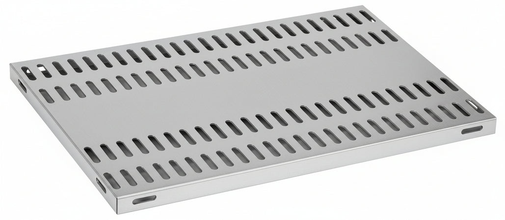 Piano aggiuntivo FORATO per scaffalatura in acciaio inox a ganci cm. 180x60