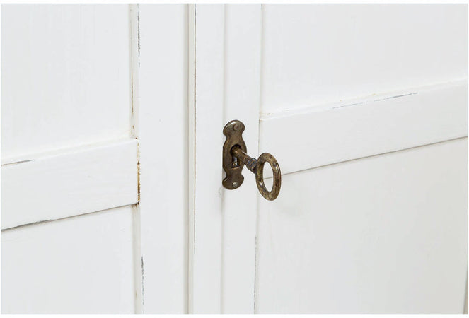 Biscottini Biscottini Stipetto Country massello tiglio bianco anticato 68x25x98 Made Italy