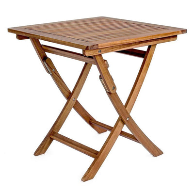Tavolino da bar pieghevole Noemi in legno di acacia, finitura ad olio, per esterno
