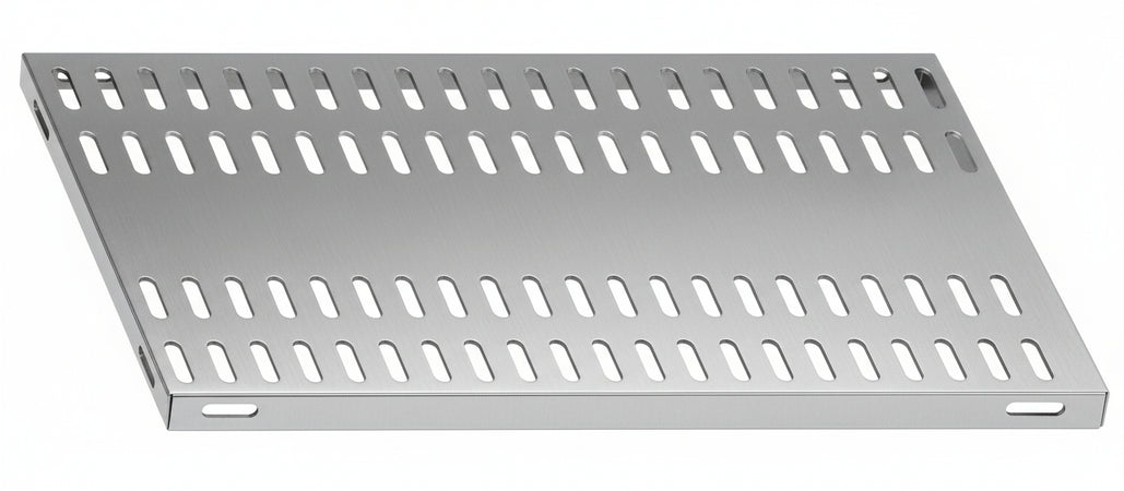 Piano aggiuntivo FORATO per scaffalatura in acciaio inox a ganci cm. 200x40