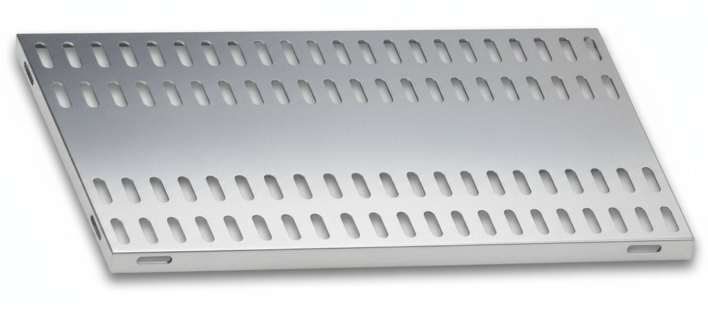 Piano aggiuntivo FORATO per scaffalatura in acciaio inox a ganci cm. 200x60