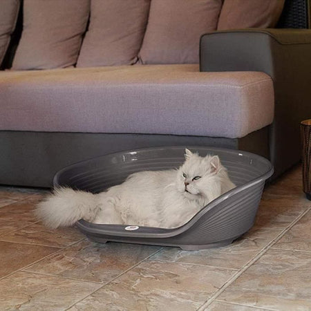 FERPLAST Cestino Siesta Deluxe 4 - 61,5x45x21,5 cm - Grigio scuro - Per cani e gatti