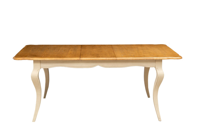 Biscottini Tavolo Country allungabile in legno massello di olmo struttura bianca anticata piano naturale