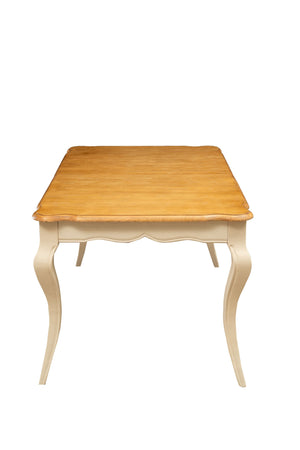 Biscottini Tavolo Country allungabile in legno massello di olmo struttura bianca anticata piano naturale