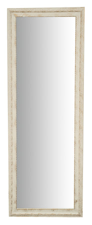 Biscottini Specchio Specchiera da parete e appendere verticale/orizzontale L50xPR4xH140 cm finitura bianco anticato
