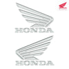 Adesivi 3D coppia di stemmi moto logo Honda ali cromate compatibili con Honda