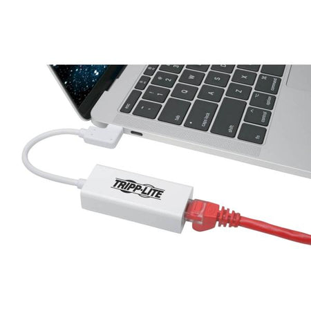Tripp Lite U436-06N-GBW-RA scheda di interfaccia e adattatore (Usb-C To Gigabit Network - Adapter With Right Angle - Usb-C, Thunderbolt 3 Compatibility - White - Warranty: 12M)