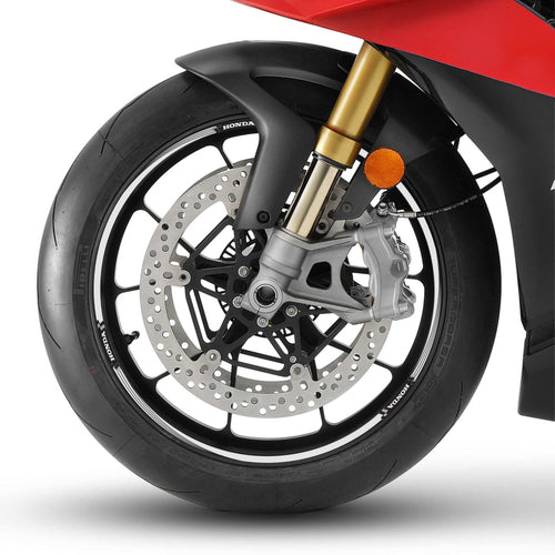 Strisce adesive 17 Licenza Ufficiale Honda Adesivi cerchi ruote moto - Bianco