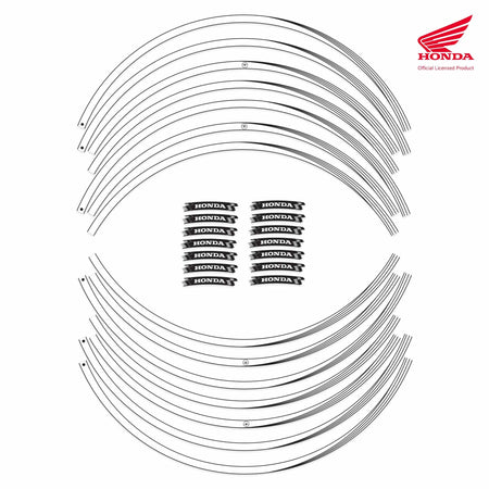 Strisce adesive 17" Licenza Ufficiale Honda Adesivi cerchi ruote moto - Bianco