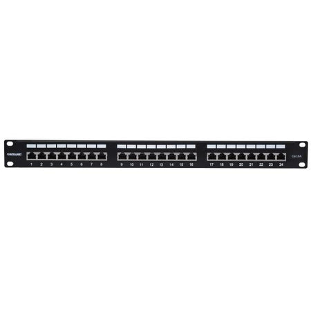 Intellinet 720854 1U (Patch Panel, Cat6A, Ftp, - 24-Port, 1U, Shielded, 90? - Top-Entry Punch Down Blocks, Black - Warranty: 12M)